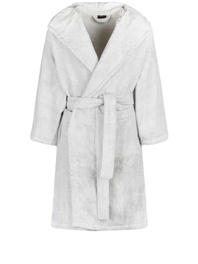 Armani Collezioni Cotton Bath Robe In Grey