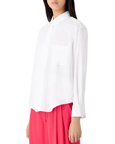 Armani Collezioni Cotton Shirt In Solid White