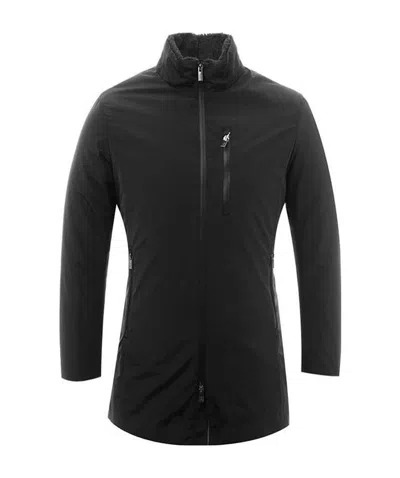 Armani Collezioni Cotton Suit With Suede Lining In Black