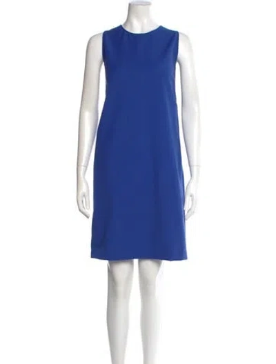 Pre-owned Armani Collezioni Crew Neck Knee-length Dress In Purple