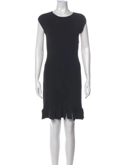 Pre-owned Armani Collezioni Crew Neck Mini Dress In Gray