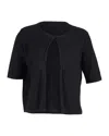Armani Collezioni Cropped Cardigan In Black Cotton In Black