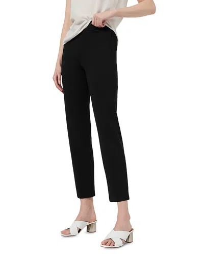 Armani Collezioni Emporio Armani Cropped Slim Leg Pants In Solid Black