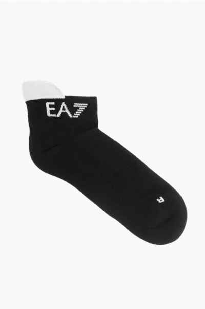 Armani Collezioni Ea7 Emporio Solid Color Socks With Contrasting Details