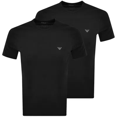 Armani Collezioni Emporio Armani 2 Pack Logo T Shirts In Black