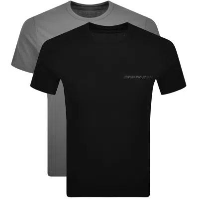 Armani Collezioni Emporio Armani 2 Pack Logo T Shirts In Black