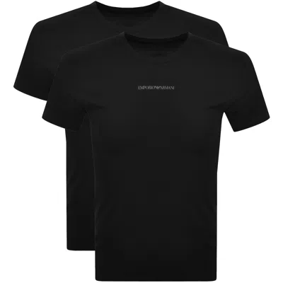 Armani Collezioni Emporio Armani 2 Pack Logo T Shirts In Black