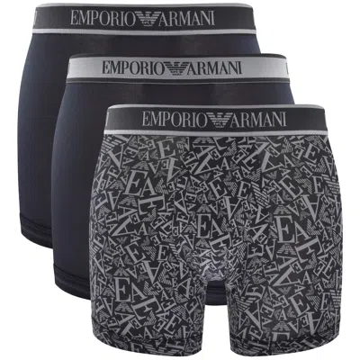 Armani Collezioni Emporio Armani 3 Pack Boxers Navy In Black