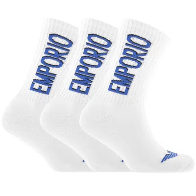 Armani Collezioni Emporio Armani 3 Pack Socks White