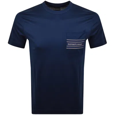 Armani Collezioni Emporio Armani 3d Effect Logo T Shirt Blue