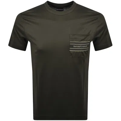 Armani Collezioni Emporio Armani 3d Effect Logo T Shirt Green