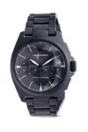 Armani Collezioni Emporio Armani Black Stainless Steel Mens Watch In Purple