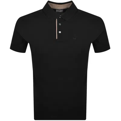 Armani Collezioni Emporio Armani Contrast Placket Polo Black
