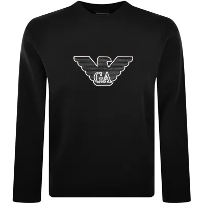 Armani Collezioni Emporio Armani Crew Neck Logo Sweatshirt Black