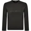 Armani Collezioni Emporio Armani Crew Neck Logo Sweatshirt Black In Black