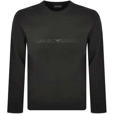 Armani Collezioni Emporio Armani Crew Neck Logo Sweatshirt Black