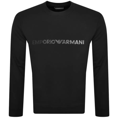 Armani Collezioni Emporio Armani Crew Neck Logo Sweatshirt Black