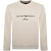 Armani Collezioni Emporio Armani Crew Neck Logo Sweatshirt Cream In Cream
