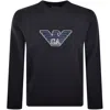 ARMANI COLLEZIONI EMPORIO ARMANI CREW NECK LOGO SWEATSHIRT NAVY