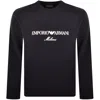 Armani Collezioni Emporio Armani Crew Neck Logo Sweatshirt Navy In Navy