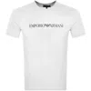 Armani Collezioni Emporio Armani Crew Neck Logo T Shirt White In White