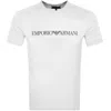 Armani Collezioni Emporio Armani Crew Neck Logo T Shirt White In White