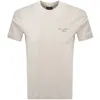Armani Collezioni Emporio Armani Embroidered Logo T Shirt Beige In Neutral