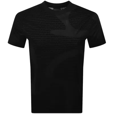 Armani Collezioni Emporio Armani Flocked Logo T Shirt Black