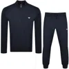 ARMANI COLLEZIONI EMPORIO ARMANI FULL ZIP PYJAMA LOUNGEWEAR SET NAVY