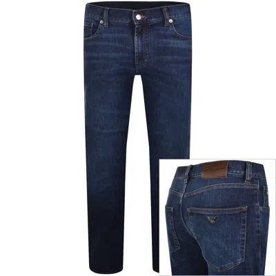 Armani Collezioni Emporio Armani J76 Straight Fit Jeans Blue Denim