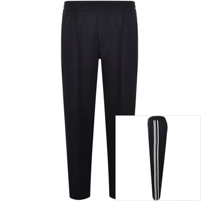 Armani Collezioni Emporio Armani Jersey Tape Trousers Navy In Black