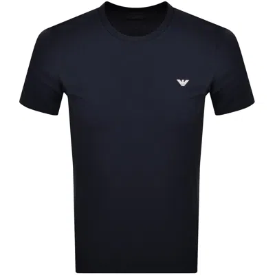 Armani Collezioni Emporio Armani Logo Badge T Shirt Navy