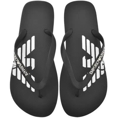 Armani Collezioni Emporio Armani Logo Flip Flops Black
