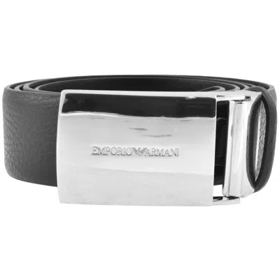 Armani Collezioni Emporio Armani Logo Leather Belt Black