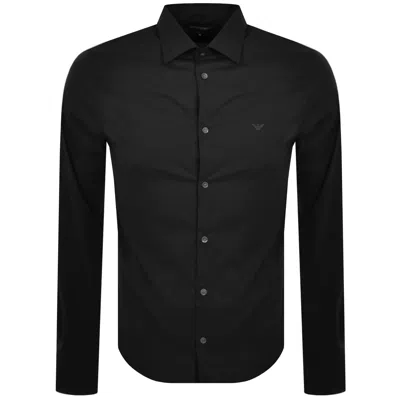 Armani Collezioni Emporio Armani Logo Long Sleeve Shirt Black