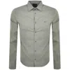 Armani Collezioni Emporio Armani Logo Long Sleeve Shirt Green In Green