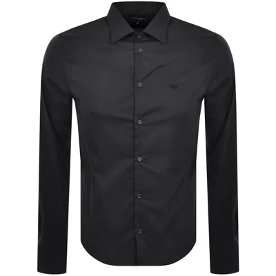 Armani Collezioni Emporio Armani Logo Long Sleeve Shirt Grey