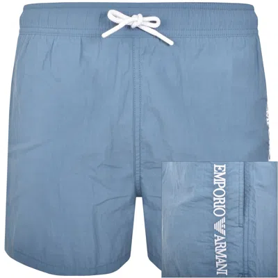 Armani Collezioni Emporio Armani Logo Swim Shorts Blue