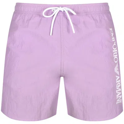 Armani Collezioni Emporio Armani Logo Swim Shorts Lilac