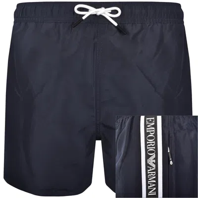 Armani Collezioni Emporio Armani Logo Swim Shorts Navy In Black