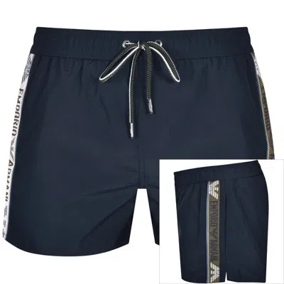 Armani Collezioni Emporio Armani Logo Swim Shorts Navy