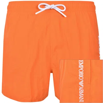 Armani Collezioni Emporio Armani Logo Swim Shorts Orange
