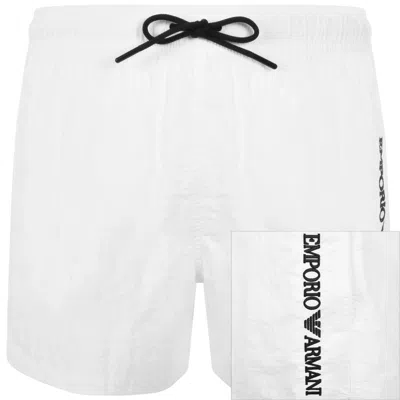 Armani Collezioni Emporio Armani Logo Swim Shorts White