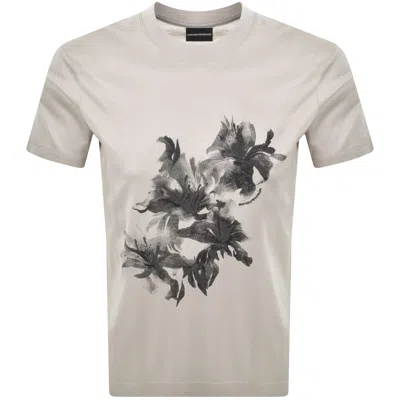 Armani Collezioni Emporio Armani Logo T Shirt Beige In Sand