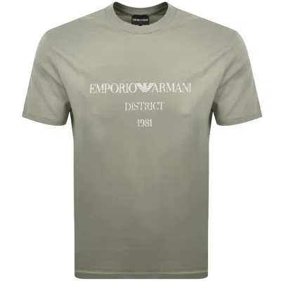 Armani Collezioni Emporio Armani Logo T Shirt Beige