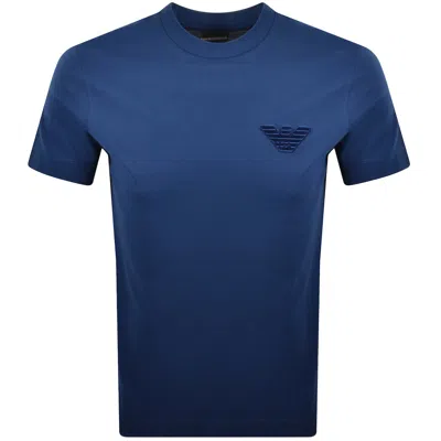 Armani Collezioni Emporio Armani Logo T Shirt Blue