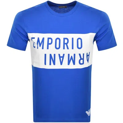 Armani Collezioni Emporio Armani Logo T Shirt Blue