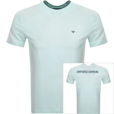 Armani Collezioni Emporio Armani Logo T Shirt Blue