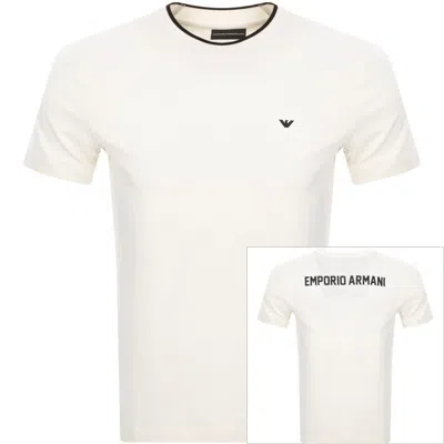 Armani Collezioni Emporio Armani Logo T Shirt Cream