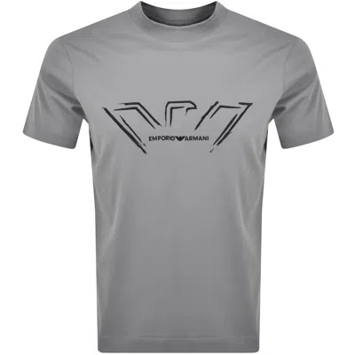 Armani Collezioni Emporio Armani Logo T Shirt Grey In Grey